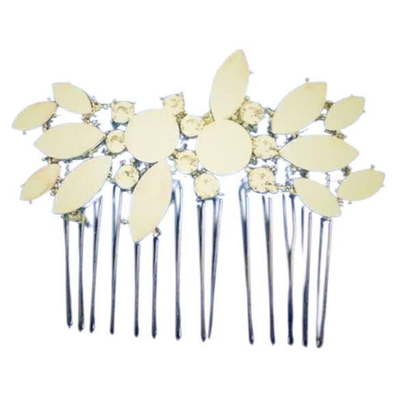 Boutique Accessories - White Faux Gemstone Hair Comb
